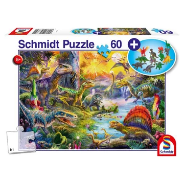 Dinoszaurusz puzzle figurákkal, 60 db