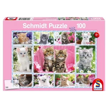 Kismacskák gyerek puzzle, 100 db