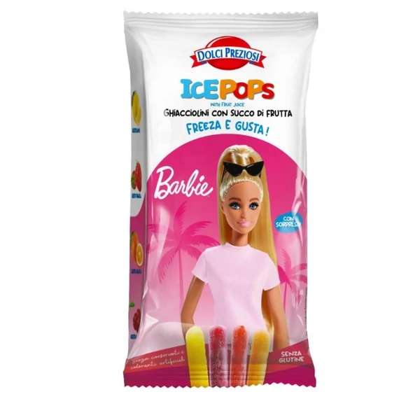 Jégnyalóka Barbie – gyümölcs ízű jégnyalóka + 2 db ajándék tattoo (10x40ml) 400ml