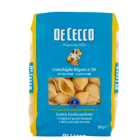 De Cecco Conchiglie Rigate Tészta 500g (Kagyló)