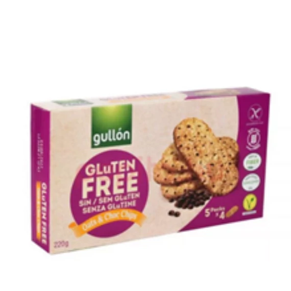 Gullon Gluténmentes zab-csokoládé keksz 220g