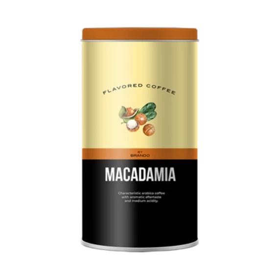 Macadamia ízesítésű pörkölt szemes kávé fémdobozban 250 g