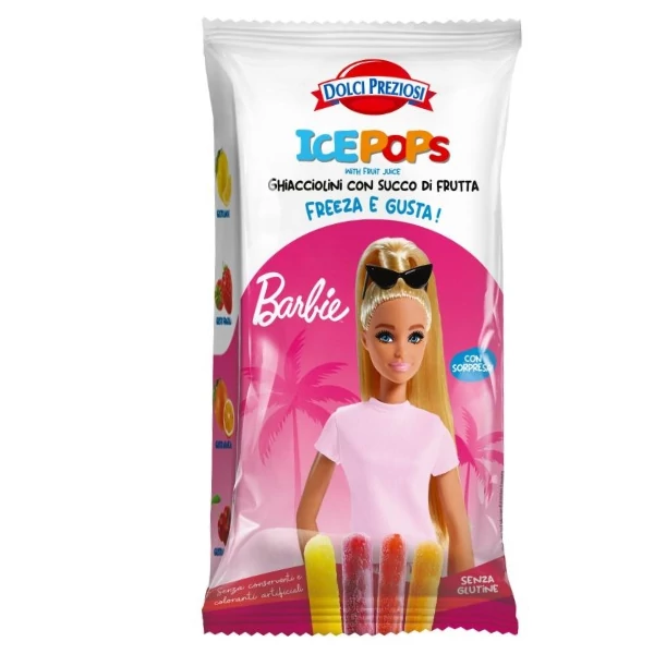 Jégnyalóka Barbie – gyümölcs ízű jégnyalóka + 2 db ajándék tattoo (10x40ml) 400ml