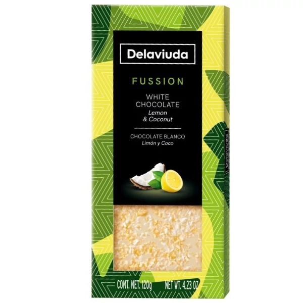 DELAVIUDA Fehér csokoládé Citrommal és Kókusszal 120g