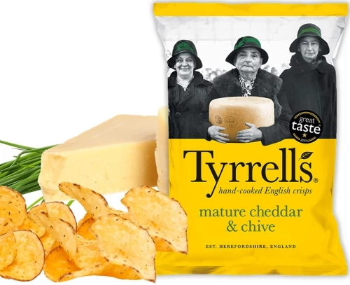 Tyrrel's chips chedar sajttal és snidlinggel 40 g